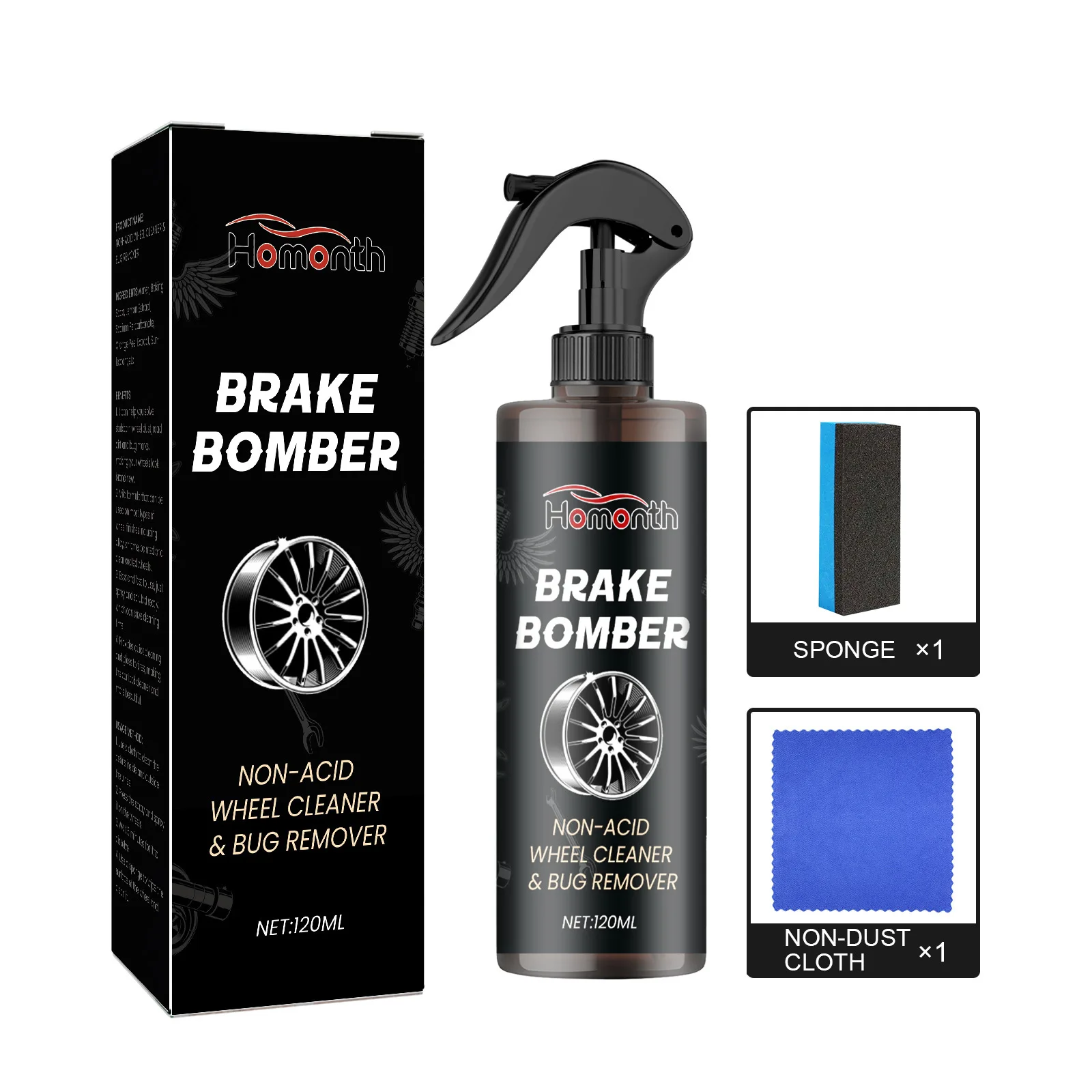 

All-in-One Wheel Cleaner - For Steel Rims & Hubs, Cleans Stains, Removes Rust & Reduces Noise