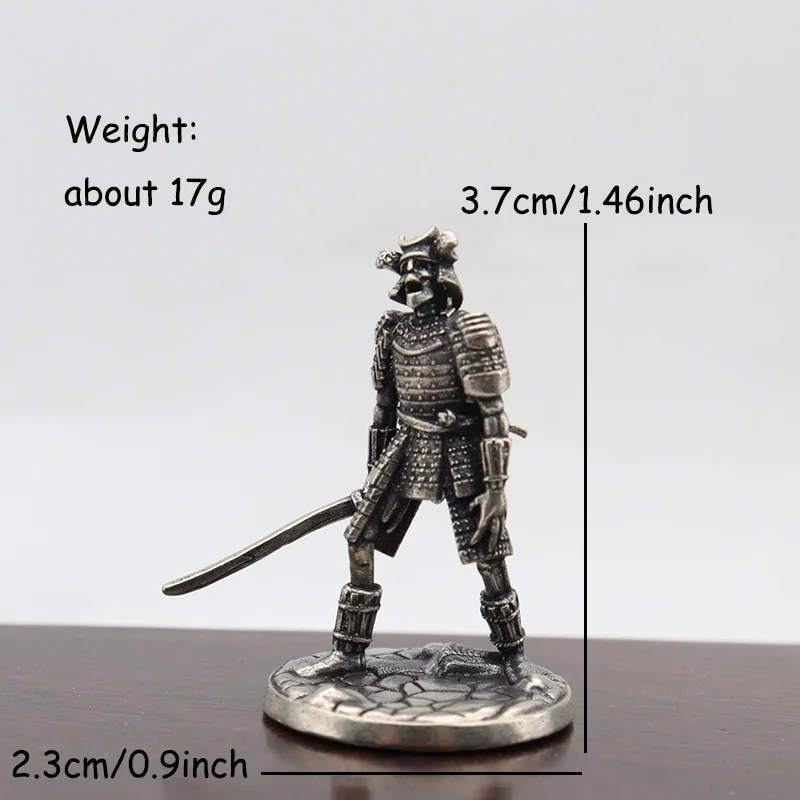 Vintage White Brass Japanese Shogunate Skeleton Warrior Archer Soldier Figurines War Chess Pieces Small Ornament Home Decoration view 6