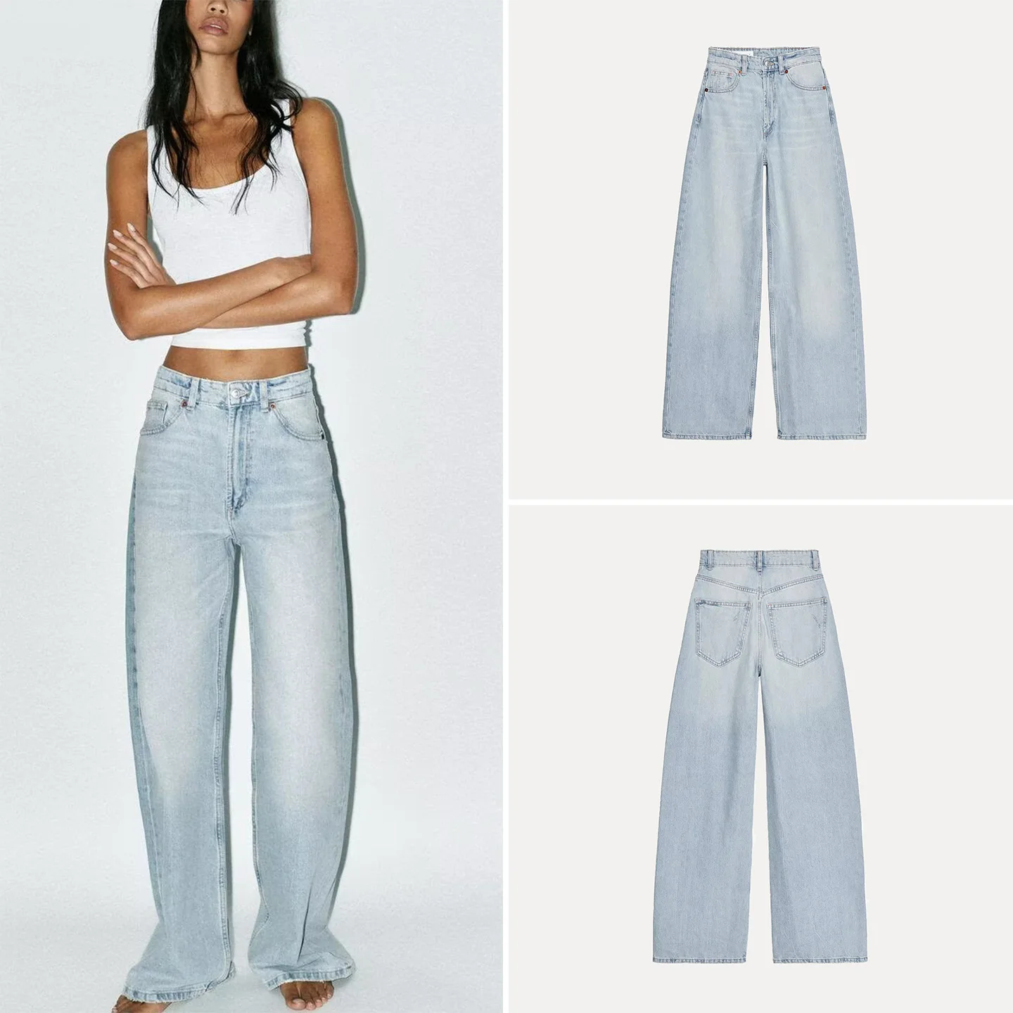 

Z High Waist Ultra Wide Leg Jeans Women's Faion Personali 2025 New Sle Casual Polyester Zipper Autumn Ladies