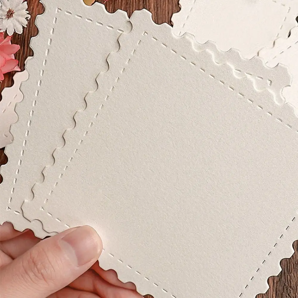 25pcs Stamp/Ticket Stub Shape Watercolor Paper Fine Lines Hand-drawn Style Postcards Blank Design Art Papers Card Making