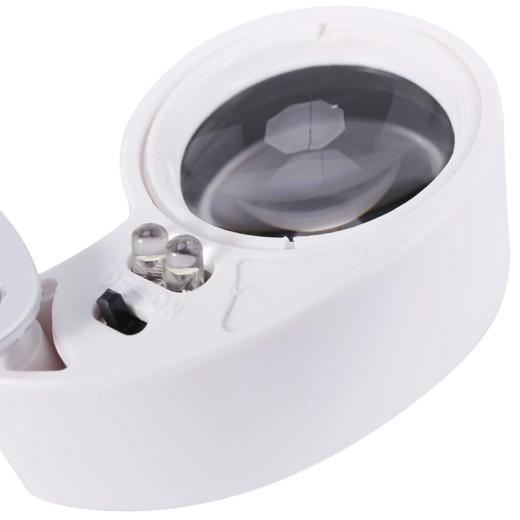 Exquisite- 40 X 25mm Glass Lens Jeweler Loupe Magnifier With LED-Silver