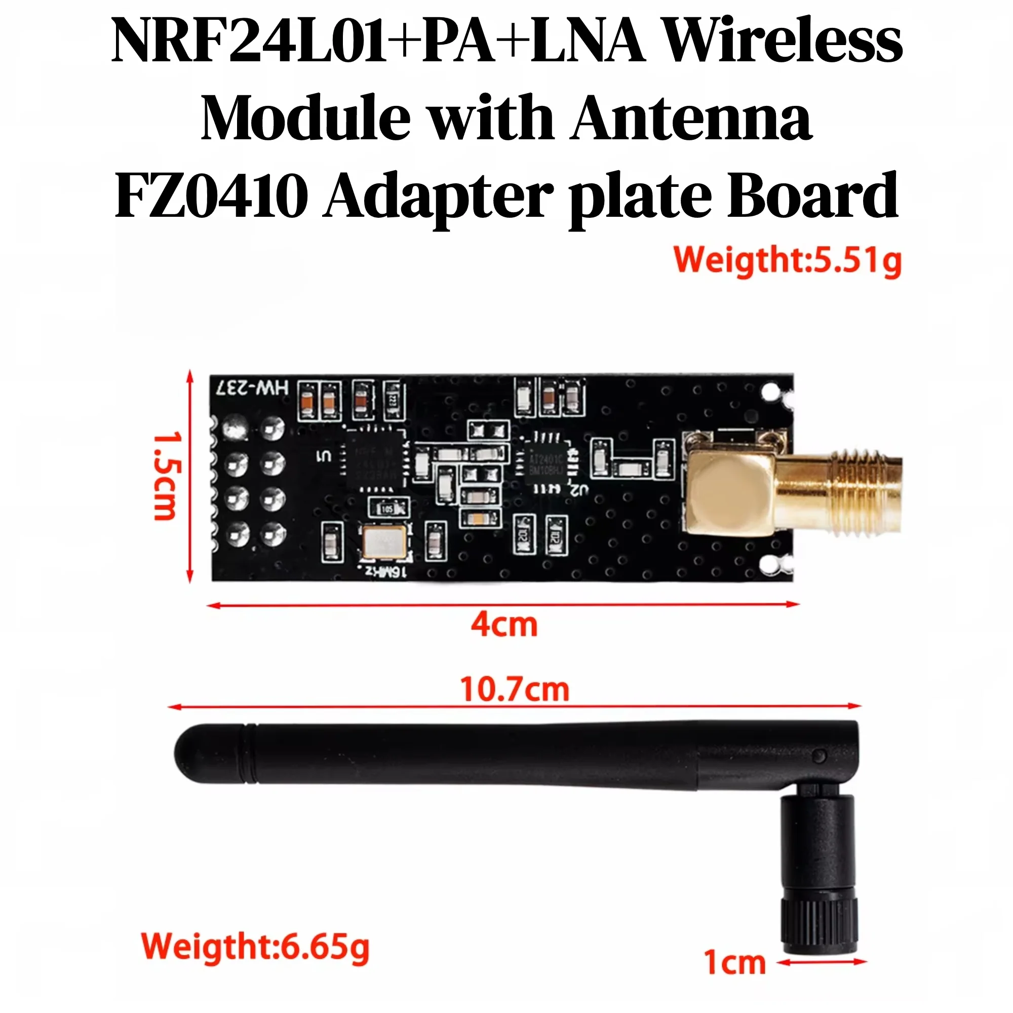 2/1PCS NRF24L01 PA LNA Wireless Module With Antenna, 2.4G 1100M Long Distance 20dBm SPI Communication Module For Arduino