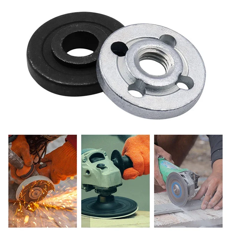 2pcs Angle Grinder Electric Tool Accessories Stainless Steel Lock Nuts Flange Nut Inner Outer Kit