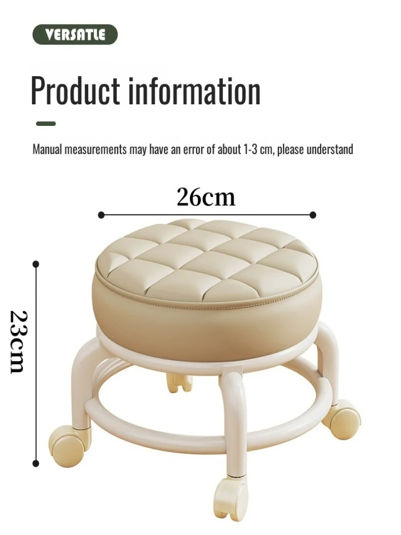 Universal Wheel Stool Household Pulley Small Low Stool Chair Shoes Changing Stools 360 Degree Rotating Round Chair for Children image 5