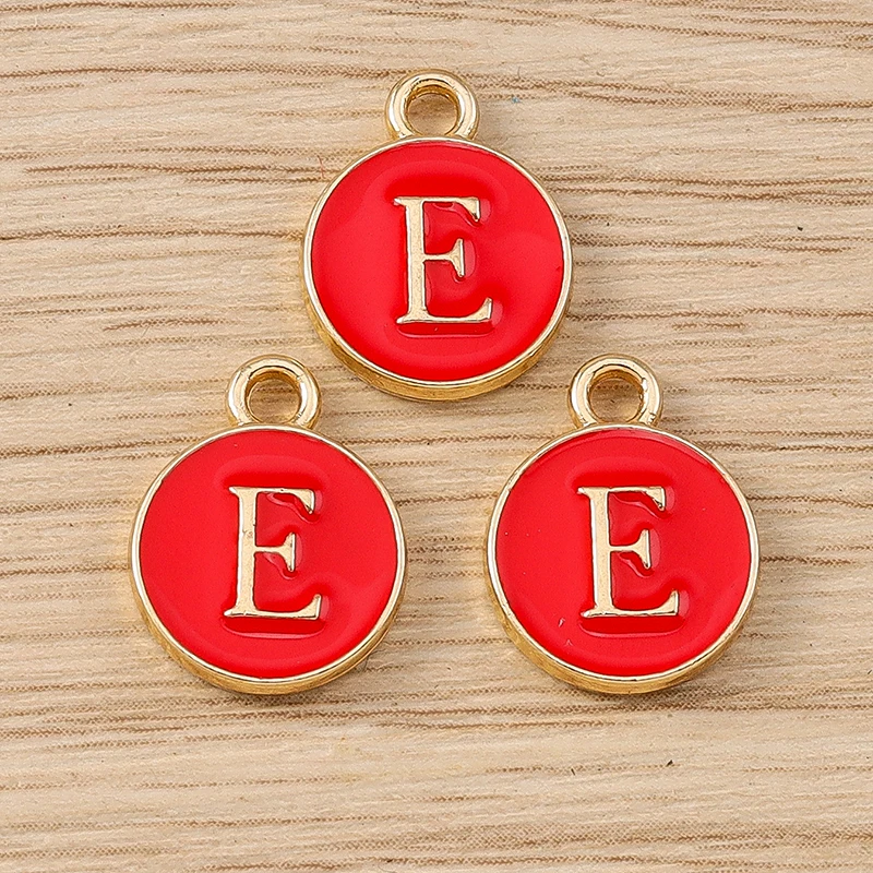 10 Stück 11x14mm Niedliche Emaille-Buchstabenanhänger A-Z für Schmuckherstellung, Ohrringe, Anhänger, Halsketten, DIY-Bastelbedarf – Detail 7
