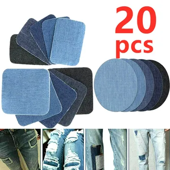 Patchs en tissu denim thermocollants, design en tissu denim, kit de réparation de jeans, accessoires vestisens, 1 ensemble