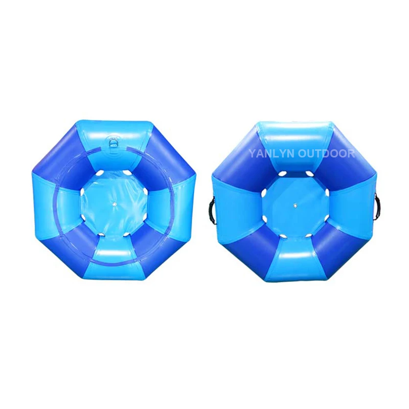 Customized PVC lightweight water park floating inflatable single tube floating ring in the river, with handle,
