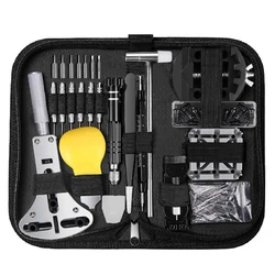 153PCS Watch Repair Tool Kit Watch Link Pin Remover Shell Opener Spring Bar Remover Clock Battery Replacement Strap Needle Set