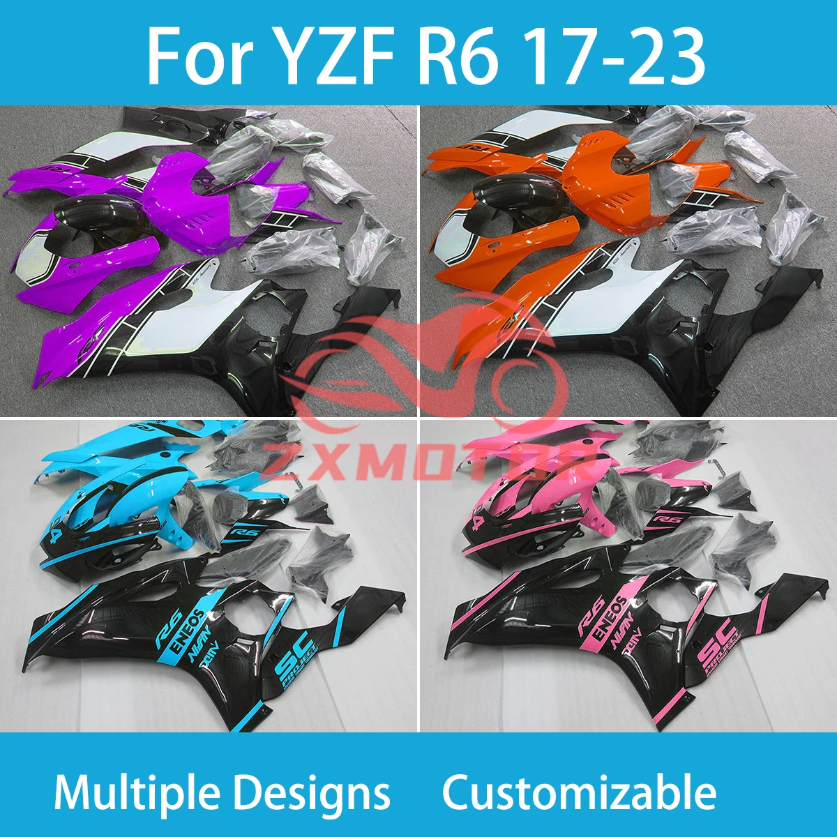 

Комплект обтекателей для инъекций YZF R6 2017-2023, обтекатели для вторичного рынка мотоциклов из АБС-пластика для YAMAHA YZFR6 17 18 19 20 21 22 23