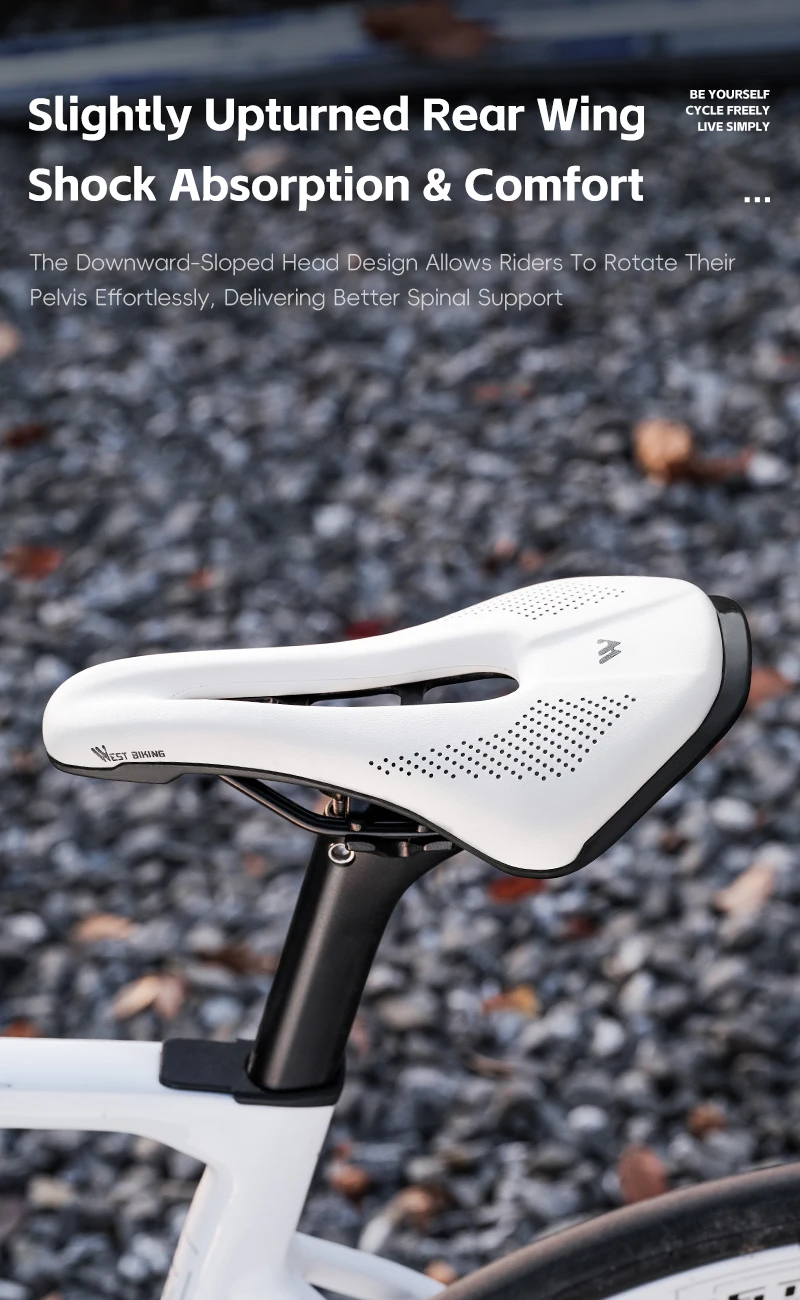 WEST BIKING Ultraleichter Fahrradsattel Atmungsaktiver Wasserdichter PU-Rennsattel mit Hohl-Aerodynamischem Design für MTB-Fahrräder – Detail 9