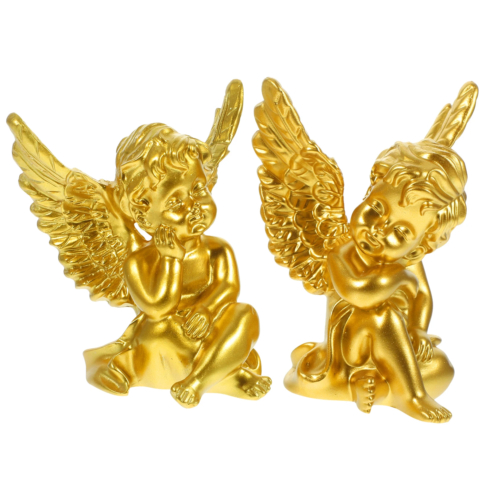 

2pcs Angel Figurines Resin Craft Home Decoration Mini Statues Table Shelf Ornament Gift Idea Wedding Housewarming Decorative