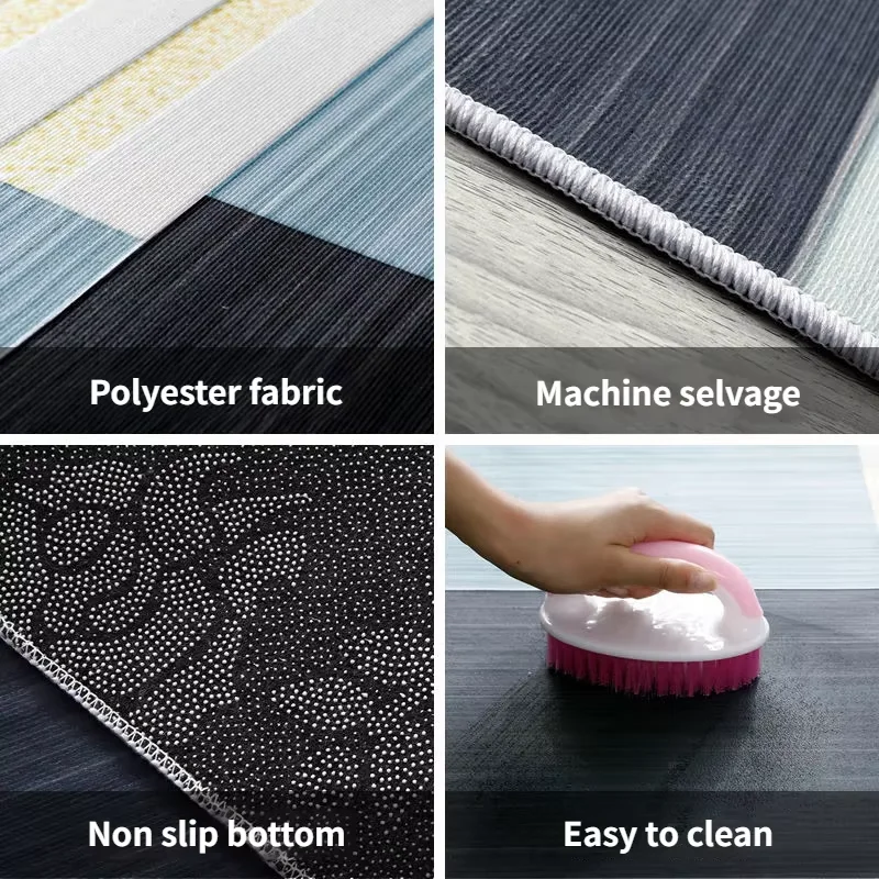 VIKAMA Minimalist Line Carpet, Durable And Slip-Resistant Corridor And Kitchen Mats, Bedroom Bedside Rugs For Home Decoration view 6