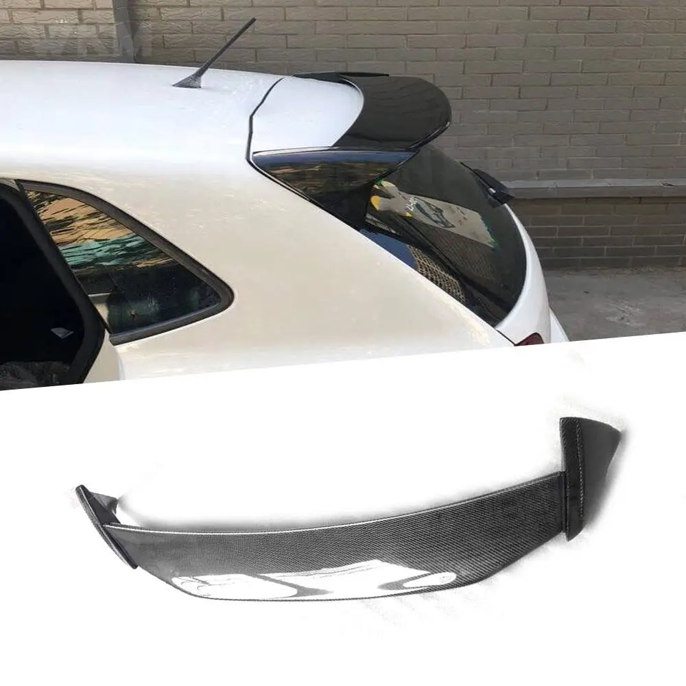 

For Volkswagen Polo Spoiler 2014-2018 Carbon Fiber Car Rear Roof Spoiler Wings ABS Black Car Trunk External Trim Decoration