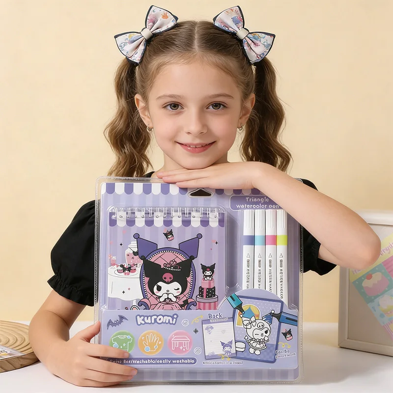 

Sanrio Coloring Book 4 Color Picture Book Set Cartoon Kuromi Graffiti Book Coloring Enlightenment Drawing Book Kids Puzzle Toys