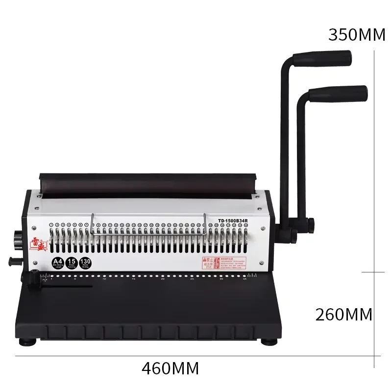 Factory Wire Binder TD-1500B34R 3:1 Calender Round Double Wire Hardcover Book Binding Machine