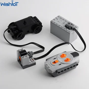 High-tech MOC Power functions 88002 Train Motor kit Compatible with legolego 10219 10254 IR remote control receiver 8879 8884