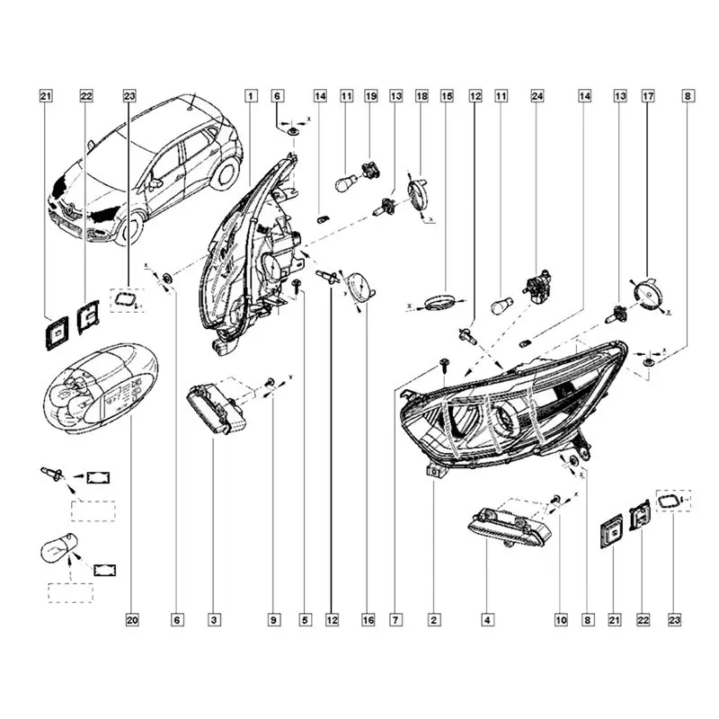 Black Head Light Lamp Driver Unit 260559976R For Renault Megane Captur 2013-2019 Running Daytime Light Module A2C90665603-A74F