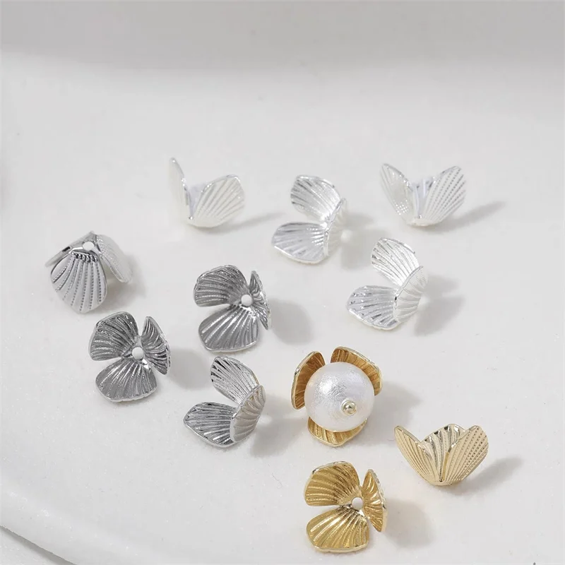 New arrived 50pcs/lot color print cartoon flowers shape copper beads diy jewelry garment hair accessory