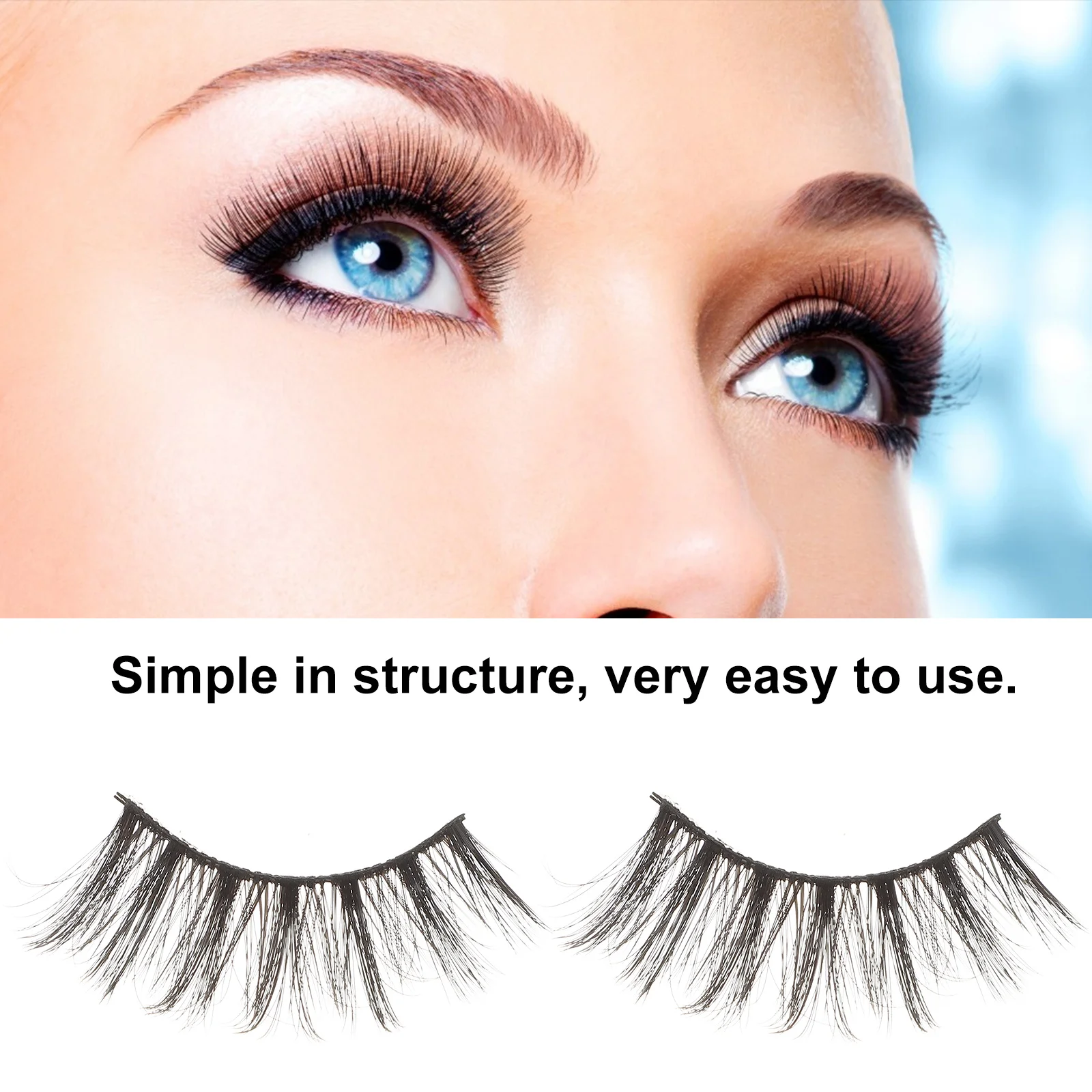 

1 Box Natural False Eyelash Extensions Thick Long-Lasting Curl Easy Apply Remove Lightweight Comfortable for Women DIY At Home