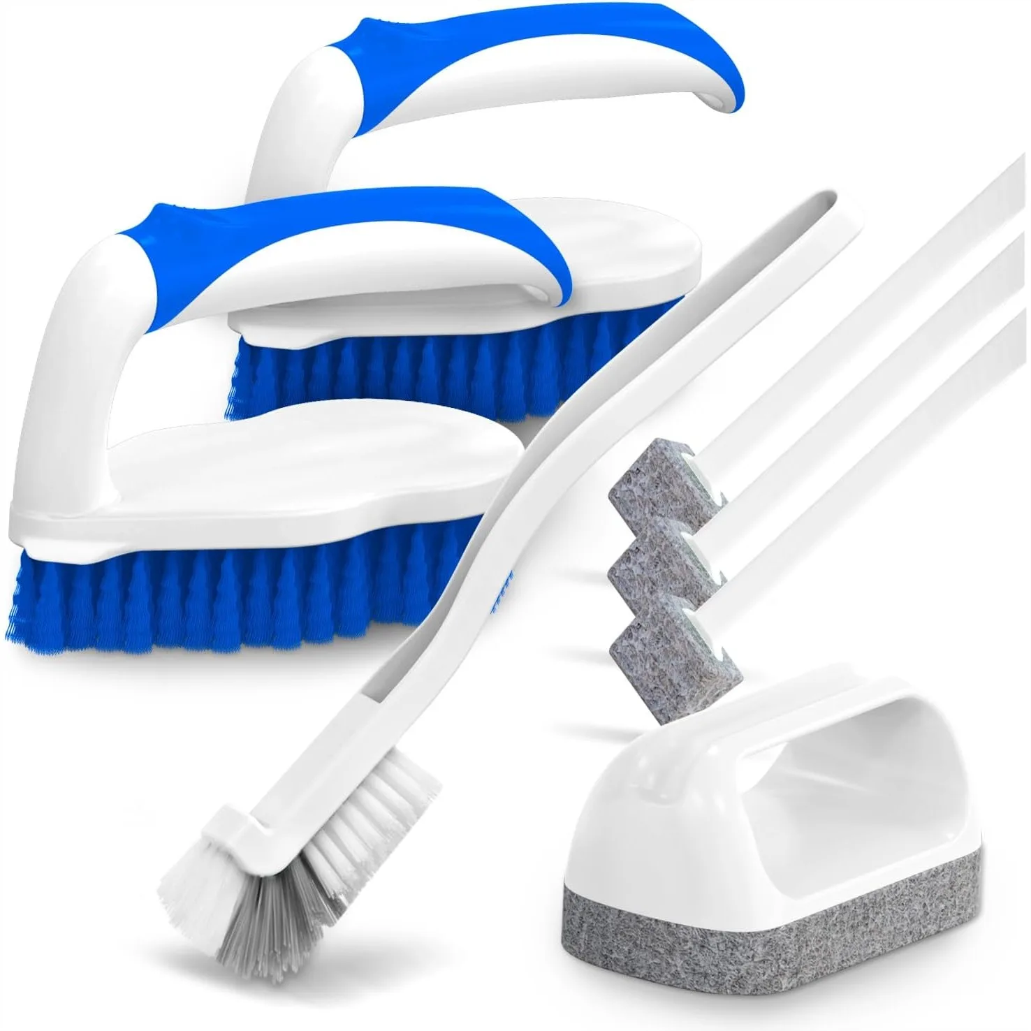 

7 Pack Deep Cleaning Brush Set with Scrub Brushes, Grout Brush, Scouring Pads for Bathroom, Kitchen, Pool, Floor, Bike, Tub