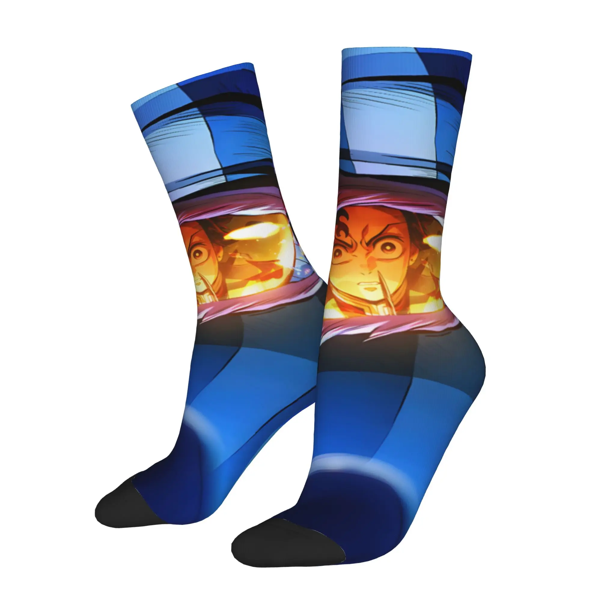 1 Pair Hip Hop Vintage Demon Slayer Kimetsu no Yaiba Crazy Men's Socks Harajuku Seamless Printed Funny Novelty Happy Sock Gift