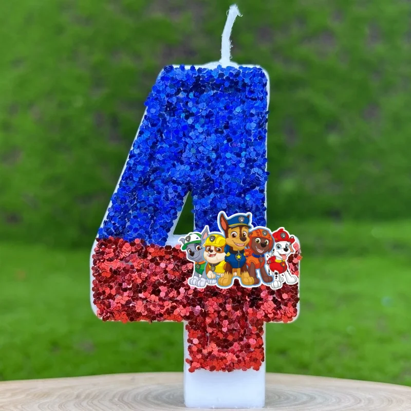 Cartoon Paw Patrol Thema Kerze 0-9 Nummer Geburtstag Kuchen Jahrestag Party Baby Dusche Kerzen Szene Dekoration Lieferungen – Detail 3