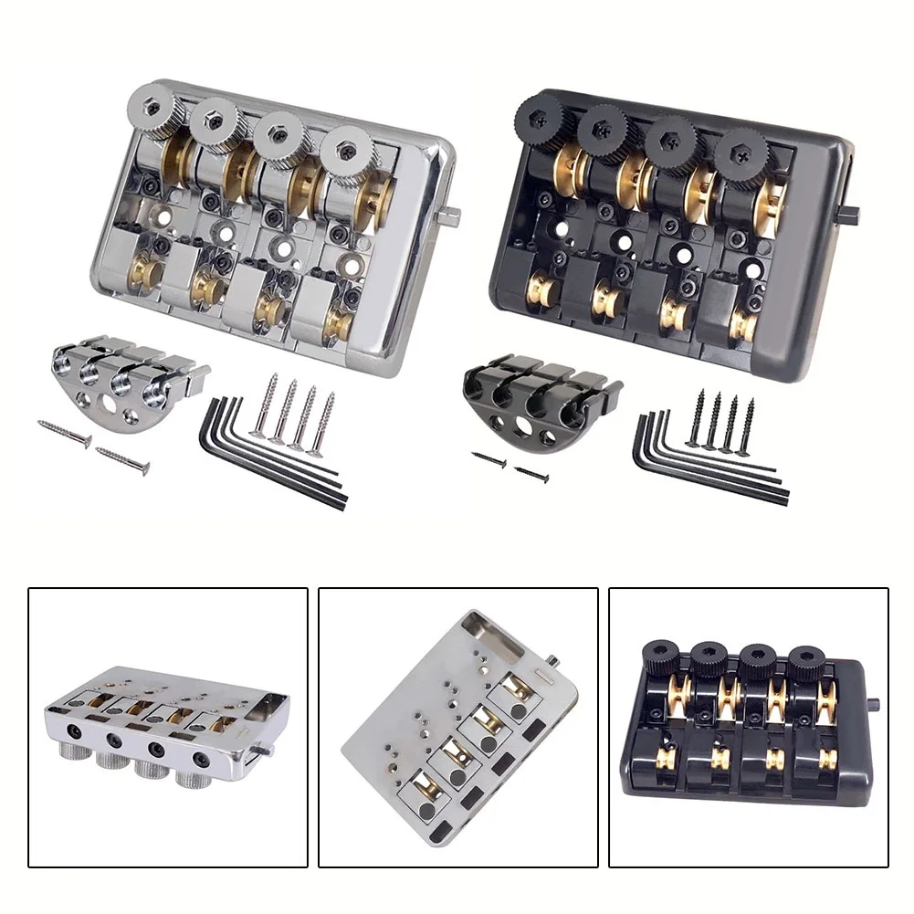 

20MM 4String Travel Bass Bridge Guitar Part Accessories Brass Roller Saddle Easy Installation Professional Repair