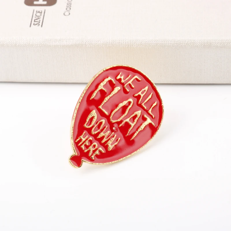 Hollor Movie Pins Brooch Anime Balloon Clown Lover Loser Badge Enamel Lapel Pin Jewelry Cute Cosplay Props Gift For Friends