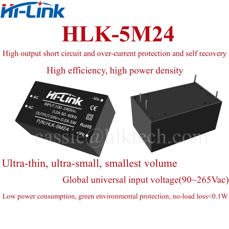 HLK-5M24 HLK-5M09 HLK-5M12 HLK-5M24 AC-DC 220V to 5V/3.3V/9V/12V/24V AC DC Mini Power Supply Module Step Down Buck