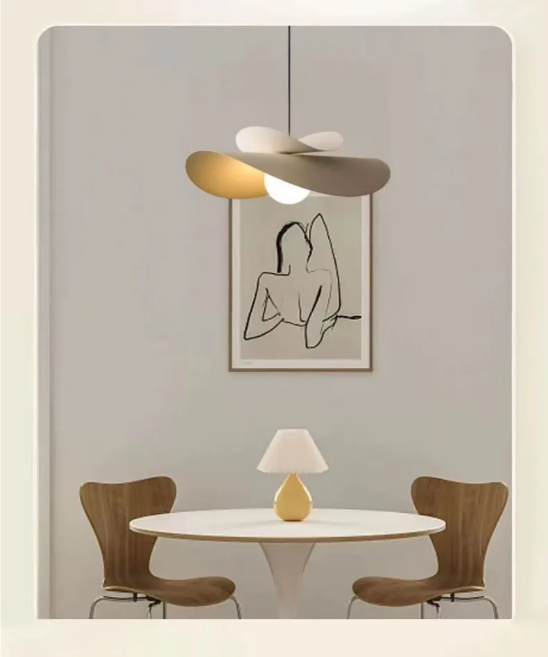 Nordic White Iron LED Pendant Lights Bar E27