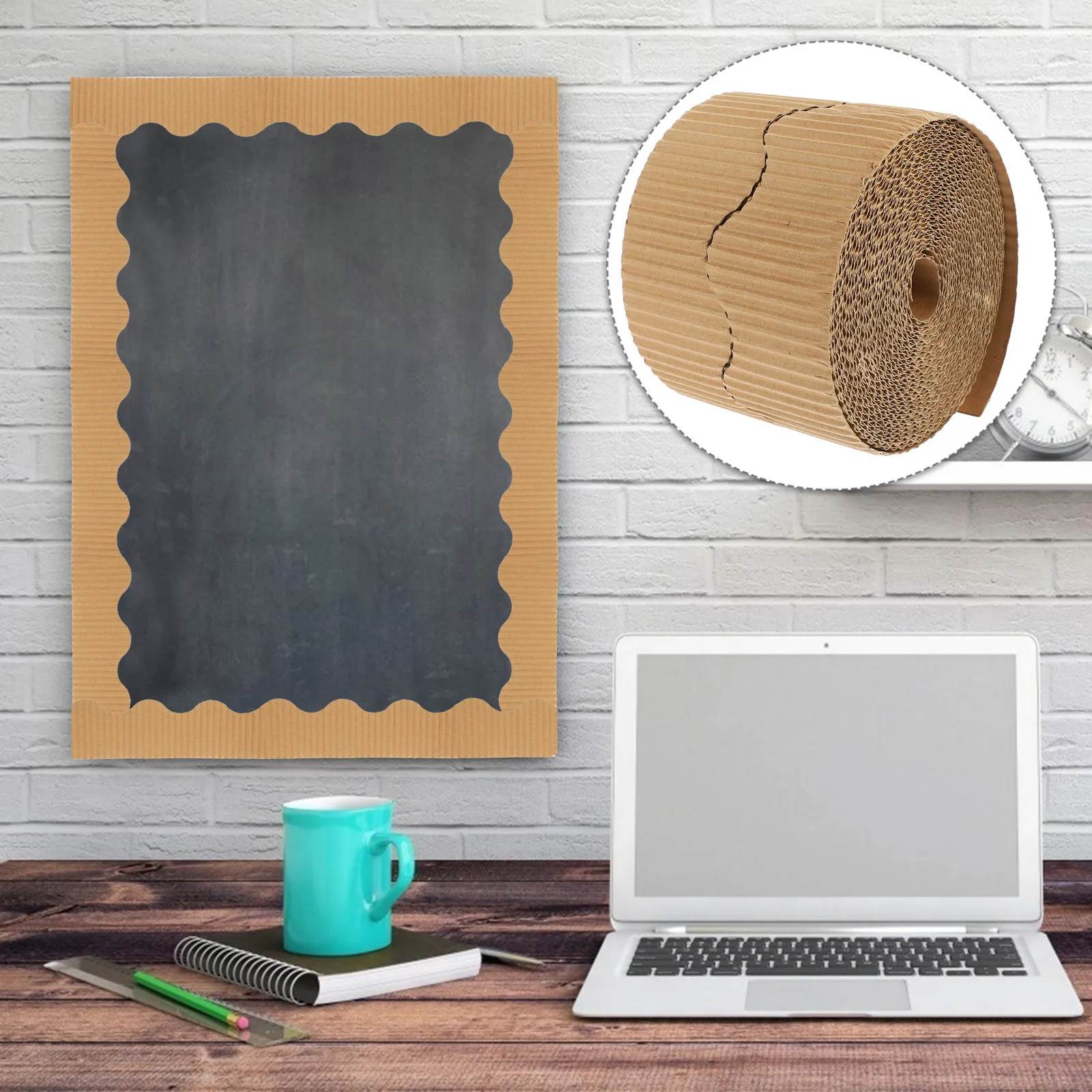 1 rolo de borda recortada guarnição de papel ondulado rolo diy quadro de avisos bordas placa de exibição de sala de aula guarnição decorativa