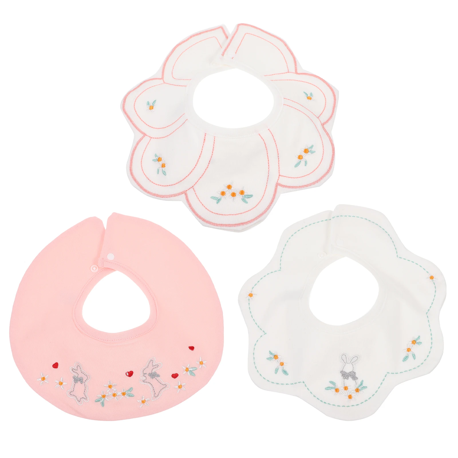 

3 Pcs Waterproof Cotton Baby Bibs for Drooling Teething Eating Boys Girls Infants Toddlers Soft Reusable