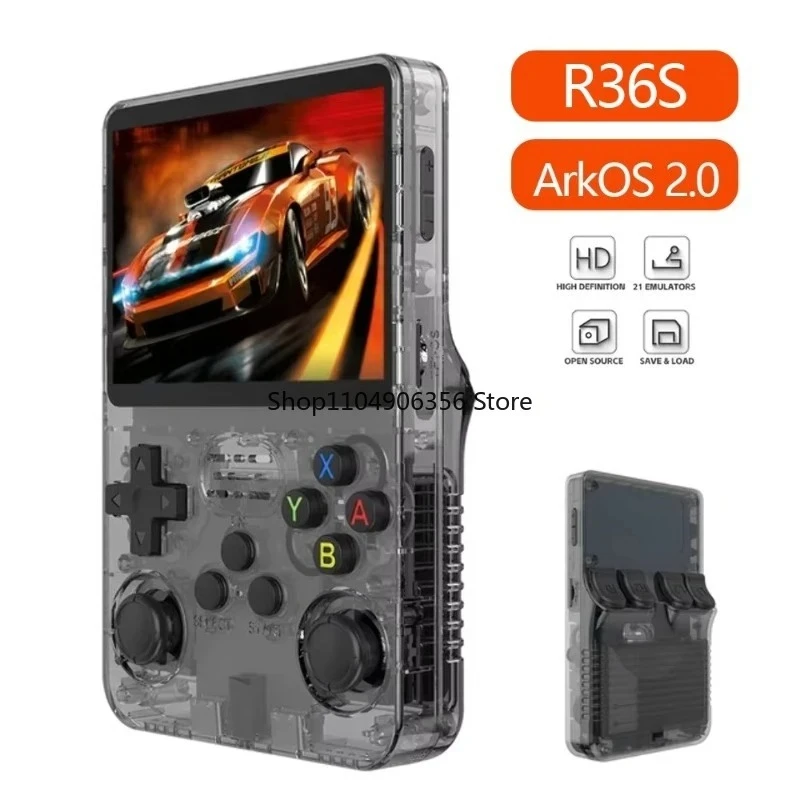 For Arkos R36S 2.0 3.5 inch retro handheld game console with open source Linux 64gb PSP N64 pocket video handheld game console