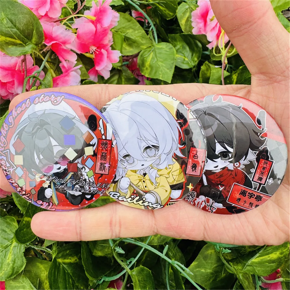 58mm Anime Seventh Day Ghost Stories The Funeral Cosplay COSTUME Badge Pin SPTE Tinplate Brooch Prop Xmas Gift