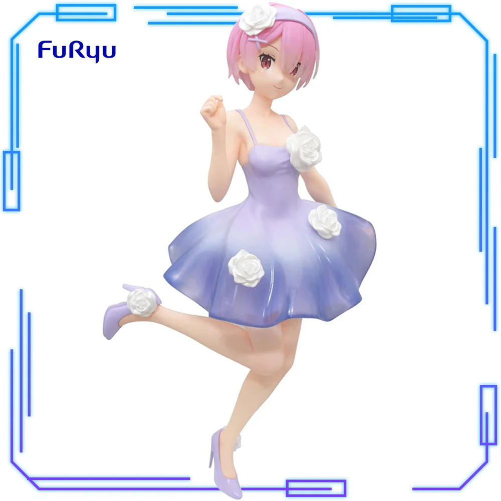 Auf Lager FuRyu Original echte Trio-Try-iT Figur Re: Life A Different World From Zero Ram Blumenrock 21 cm Anime-Modellspielzeug