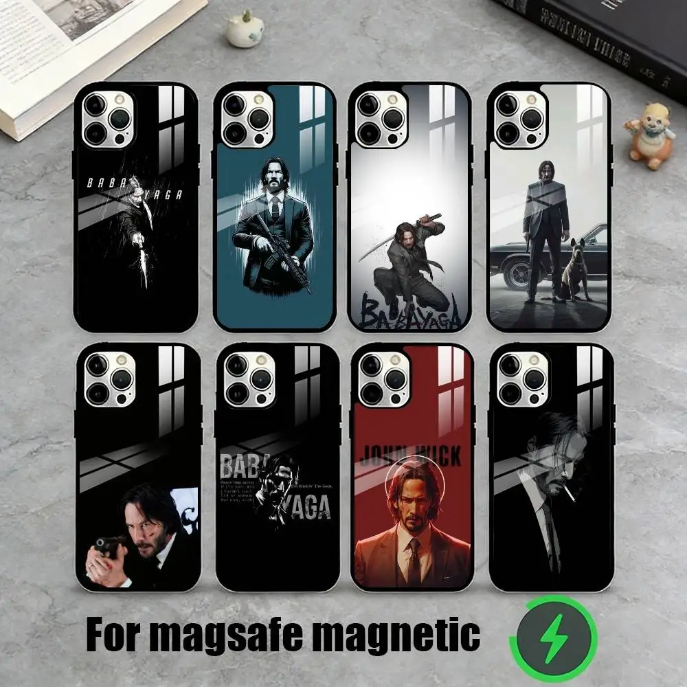 

M-Movie C-Character John Wick Phone Case For iPhone17,16,15,14,13,12,11 Plus,Pro Magnetic For Magsafe Wireless Charging