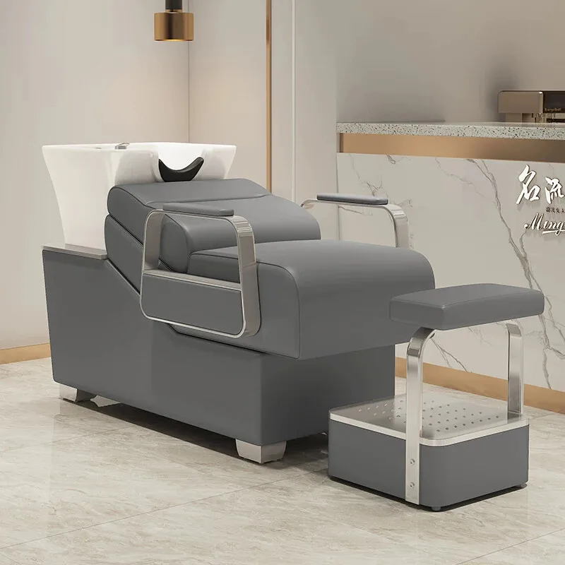 Modern European Shampoo Bed Ceramic Basin Barber Equipment Head Washing Shampoo Bed Lavatesta Parrucchiere Poltrona Hairdressing