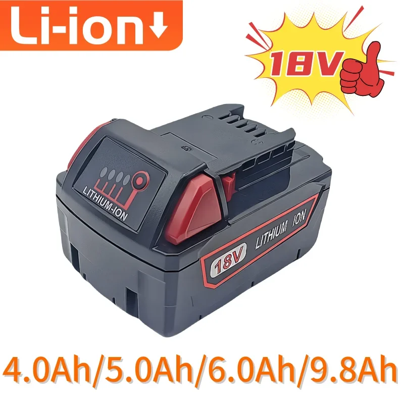 Bateria de lítio de substituição 18V 9,8Ah M18 BR XC lpega 48-11-1820 48-11-1860 48-11-1850 48-11-1840 Baterias recarregáveis