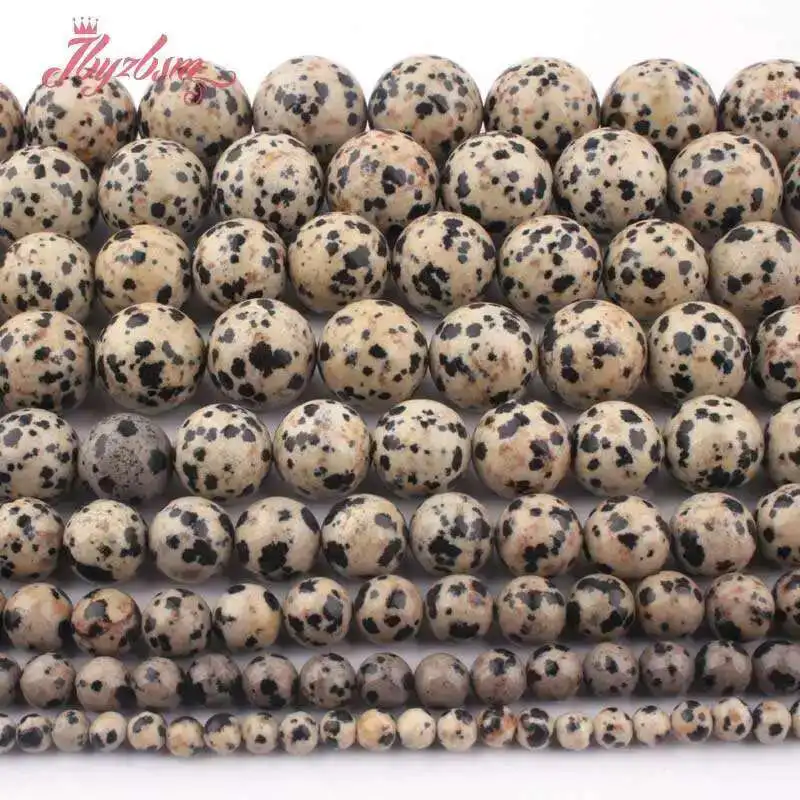 

Natural Multicolor Dalmatian Jasper Round Stone Beads for DIY Necklace Jewelry Making Loose Strand 15 Inches 4mm 6mm 8mm 10mm