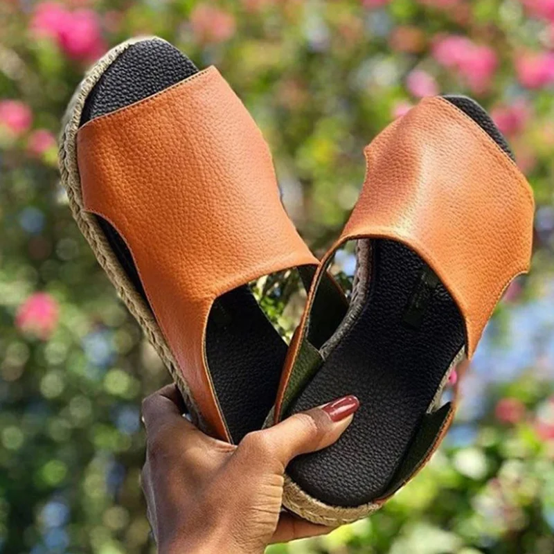 Fashion Sandals Shoes for Women Soft Peep-toe Sandals Beach Sandals Ladies Plus Size Female Slippers Breathable Large Size Shoes