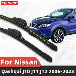 PINMOAP 2PCS Front Windshield Wiper Suitable For Nissan QashqaiJ10 J11 J12 2006-2023 Front Windshield Silent Wiper Automotive