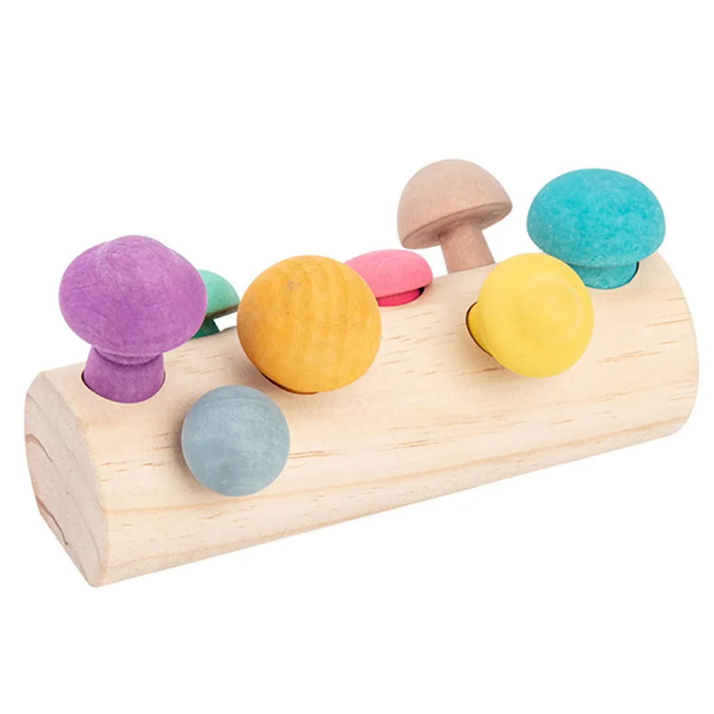 

1Pcs Wooden Mushroom Educational Plaything Baby Picking Simulation Prop Early Learning Kids Hand Eye Coordination Development