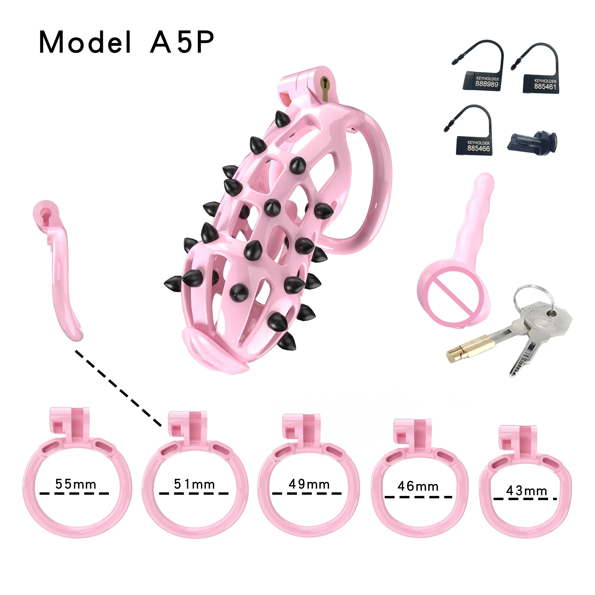 Lightweight Silicone Spikes Cock Cage with 4 Size Penis Rings Male Chastity Cage Device Urethral Stimulation Fetishism Sex Toys