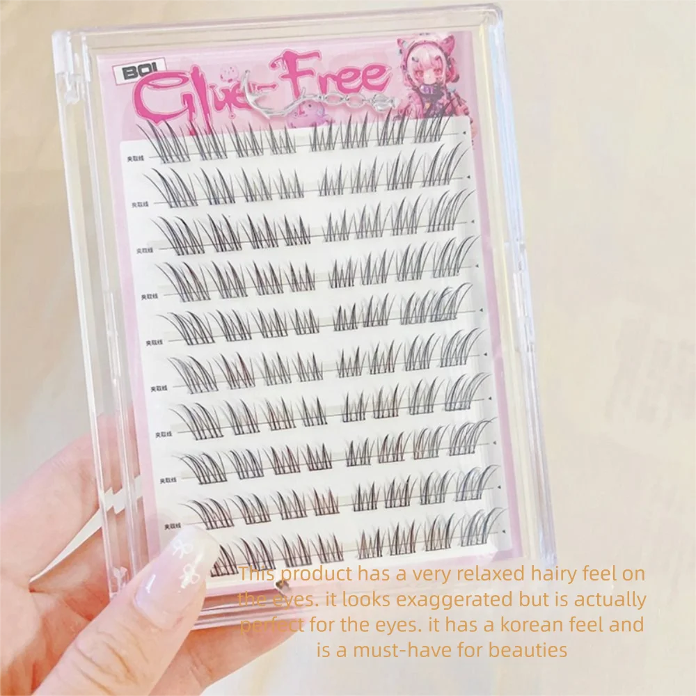 

Glue-Free Self-adhesive False Eyelashes Korean Style Comic Eye Cat Eye Fake Lashes Natural Soft Clusters Lashes Makeup Tool