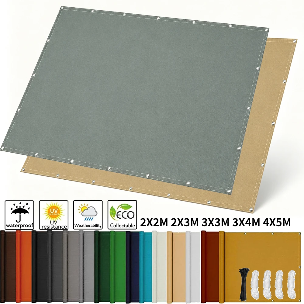 Waterproof Outdoor Canopy with Grommets Sun Shade Sail Garden Camping Hiking Sun Shelter Sunshade Cover Pergola Cover Tent Tarp