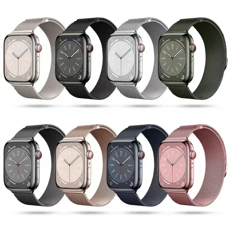 Magnetisches Armband für Apple Watch 9 8 7 41 45mm Ultra 2 49mm Herren Damen Metall Atmungsaktives Band für iWatch 6543SE 44 40 42mm Gürtel – Detail 3