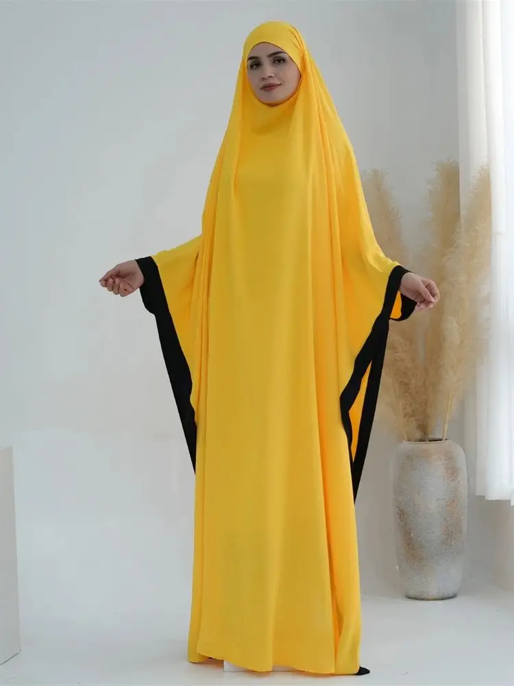 Imagem -04 - Ramadan Khimar Hijab para Mulheres Eid Dubai Turquia Islã Vestido Muçulmano Jilbab Roupa de Oração Kaftan Musulmane Feminino