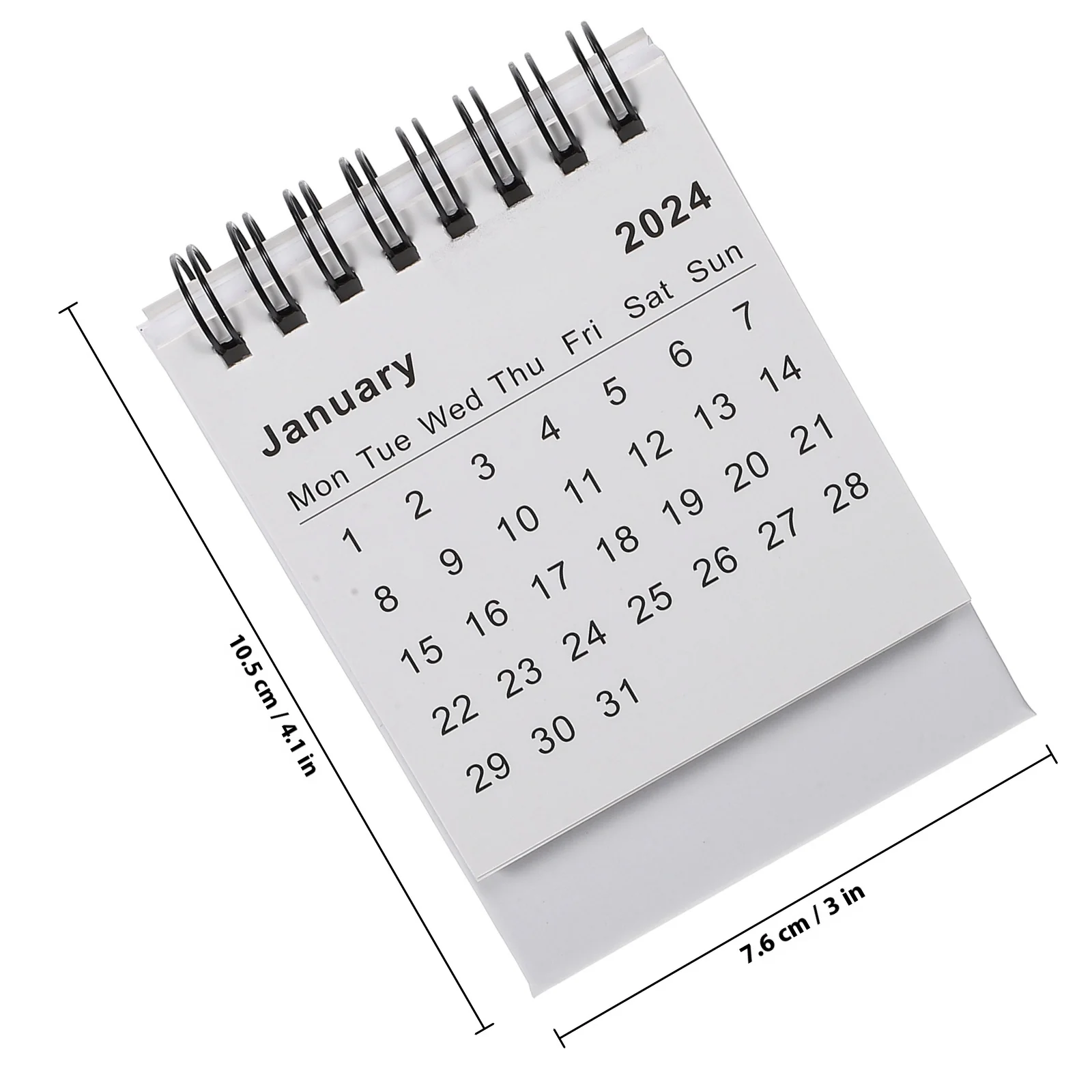 Foldable Mini Desk Calendar 2024 Tabletop Calendar for Office Home Decor Sturdy Paper Daily Organizer with Memo Function