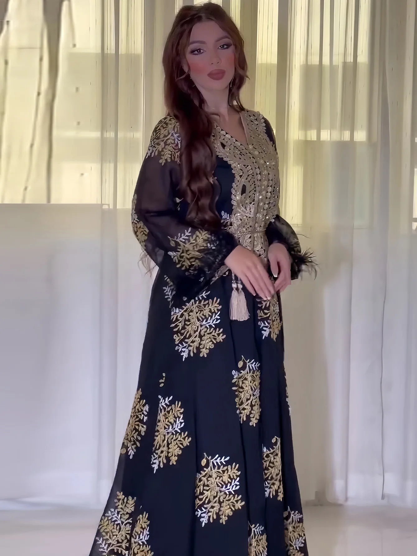 

Evening Party Dress Women Eid Morocco Muslim Abaya Islamic Embroidery Dresses Kaftan Vestidos Maxi Abayas Djellaba Jalabiya Robe