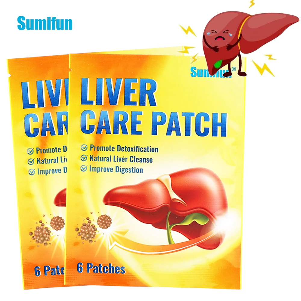 Sumifun 6pcs Liver Health Care Plaster Herbal Liver Cleanse Detox Medicine Liver Lung Health Digestion Improve Medical Patch